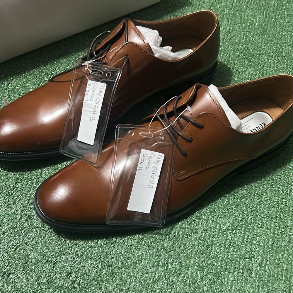 Kenneth Cole New York Mens Mix-ER Brown Leather Derby Oxfords Shoes